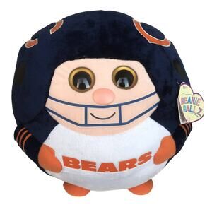 VERY RARE LARGE 13" TY BEANIE BALLZ NFL CHICAGO BEARS NWT